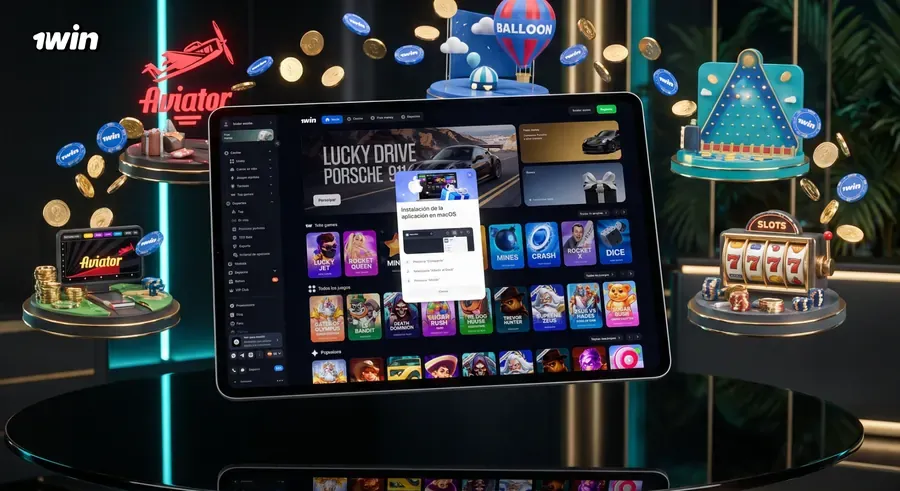Pantalla de instalación de la aplicación de 1win